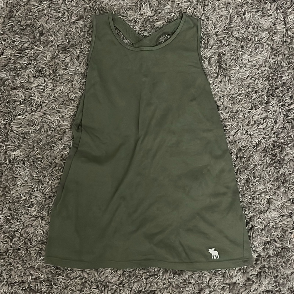 Abercrombie kids navy green tank top with cross cut back